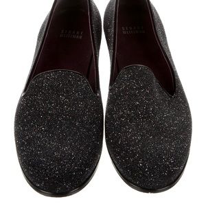 Stuart Weitzman Sparkly Black Loafers